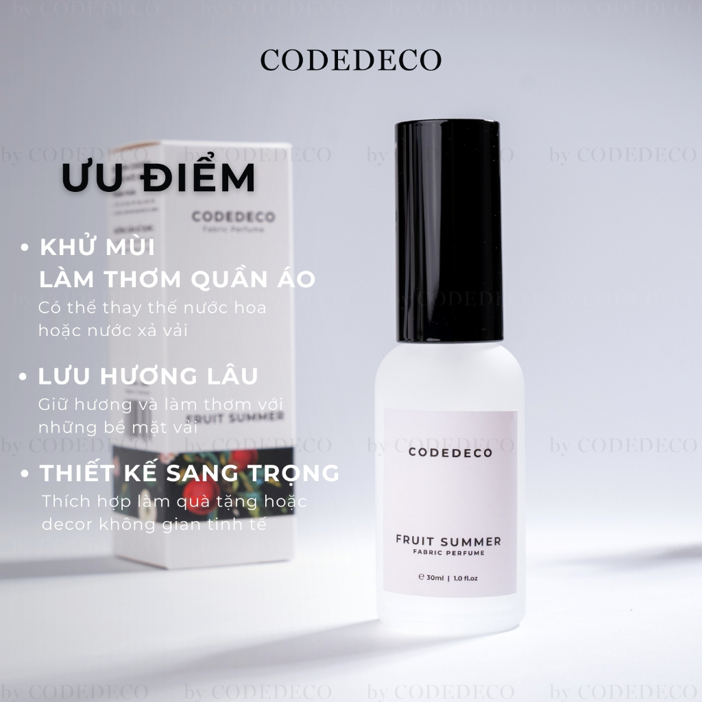 Ảnh Xịt thơm hương nước hoa CODEDECO Fruit Summer 30ml Ngọt ngào, Dịu mát từ Hương hoa và Trái cây lưu hương tới 6h 2