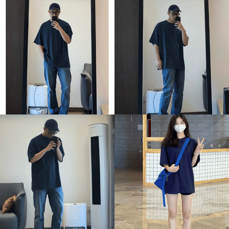40-120KG Áo Thun Nam Nữ Xanh Than BIGSIZE Cotton Trơn Tay Ngắn Sói-Wolf Thời Trang - MÃ 12