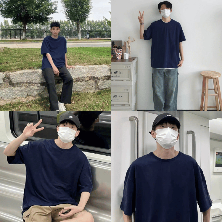 40-120KG Áo Thun Nam Nữ Xanh Than BIGSIZE Cotton Trơn Tay Ngắn Sói-Wolf Thời Trang - MÃ 12