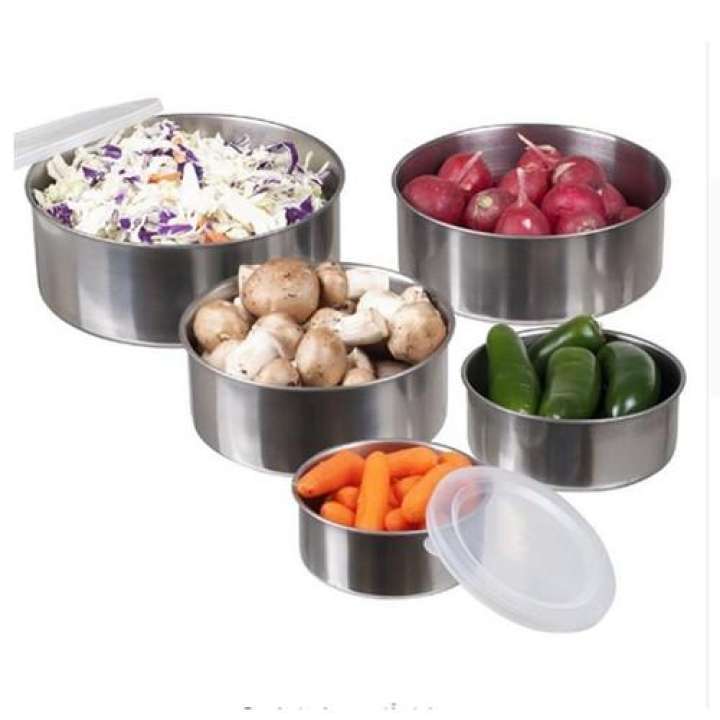 Bộ 5 thố inox nắp nhựa, hộp đựng thực phẩm, hộp lạnh
