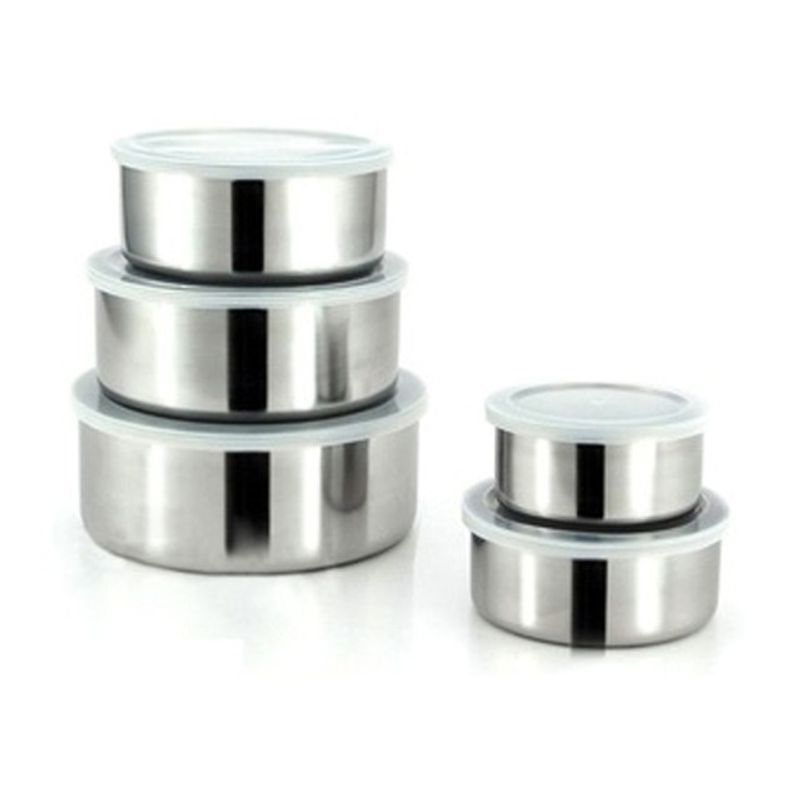 Bộ 5 thố inox nắp nhựa, hộp đựng thực phẩm, hộp lạnh