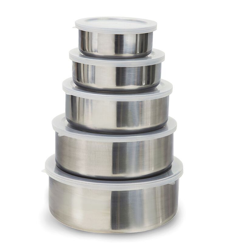Bộ 5 thố inox nắp nhựa, hộp đựng thực phẩm, hộp lạnh