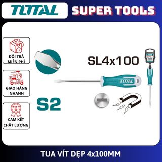 ĐỒ NGHỀ TOTAL Tua vít dẹp 4x100mm THT264100