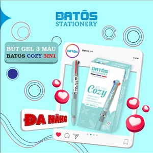 Bút gel Batôs 3 Cozy ngòi 0.5mm 3 in 1 màu xanh, đen, đỏ - GP-B053-1