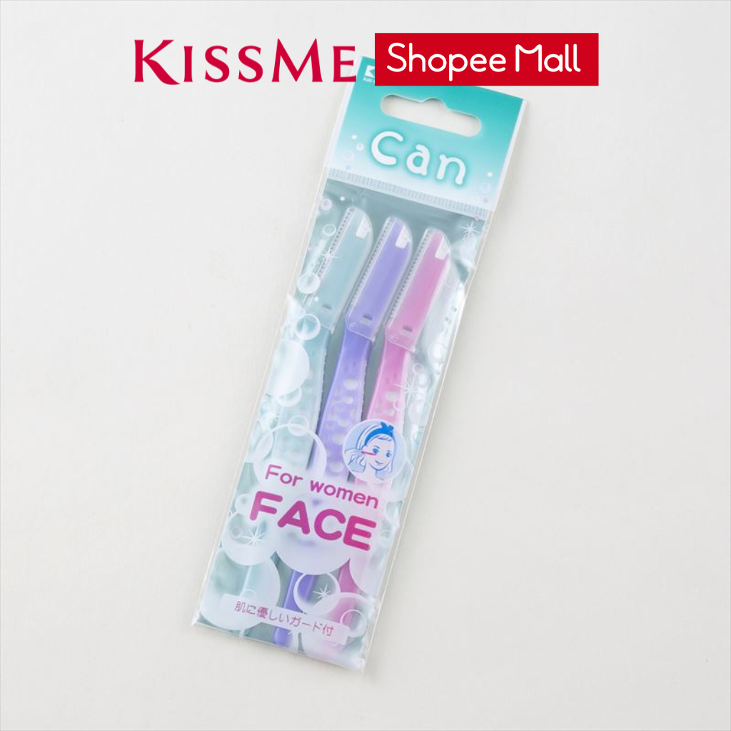 Ảnh Set 3 Dao Cạo Lông Mặt Cán Dài Kai Razor Can For Women Lưỡi Dài có nắp nhựa bảo vệ 1