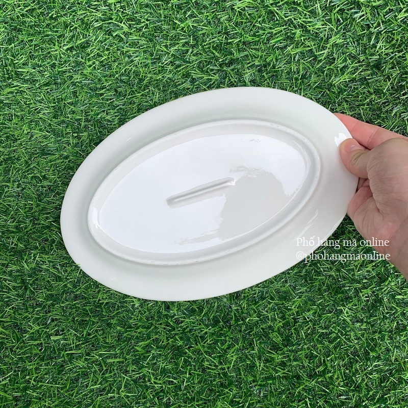 Bát tô canh sứ, đĩa sứ bầu dục họa tiết hoa hồng chịu nhiệt tốt