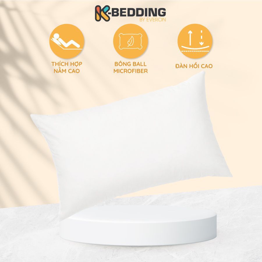 Ảnh Ruột Gối Nằm K-Bedding By Everon kích thước 50x70 cm (1 cái) - Gòn bi cao cấp, êm ái, bảo vệ giấc ngủ của bạn 1
