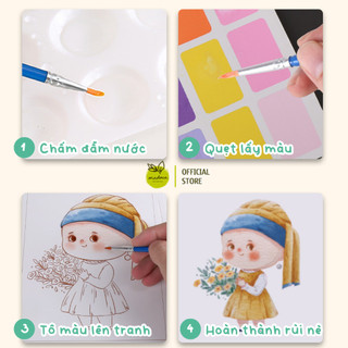 Bộ tập tô màu nước, Madoca, kích thước A4-A5