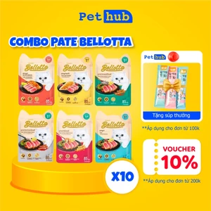 Combo 10 Gói Pate Bellotta Gói 85g Cho Mèo Trưởng Thành Mix Đủ Vị Gói 85g, Pate Thơm Ngon Bổ Dưỡng