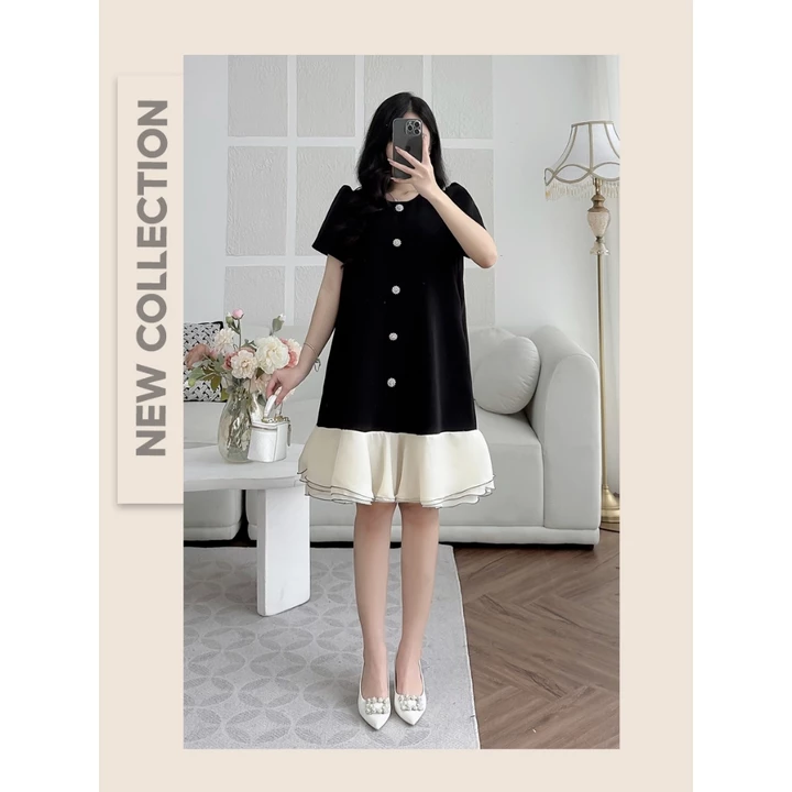 Đầm bầu thiết kế , váy bầu dự tiệc suông đuôi cá đính đá dáng dài đi chơi đi làm đều phù hợp đầm bầu Elly