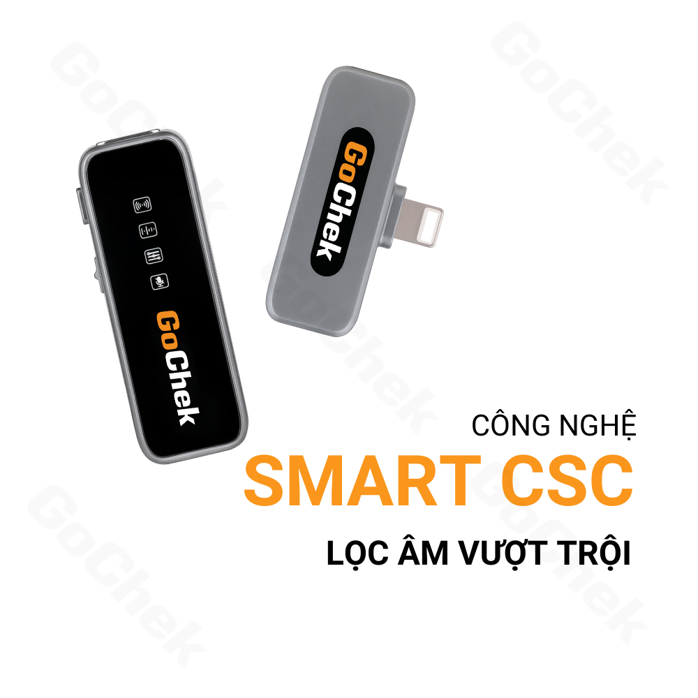 Micro thu âm không dây Go chek ultra khử tiếng ồn, thiết bị cài áo mini ...