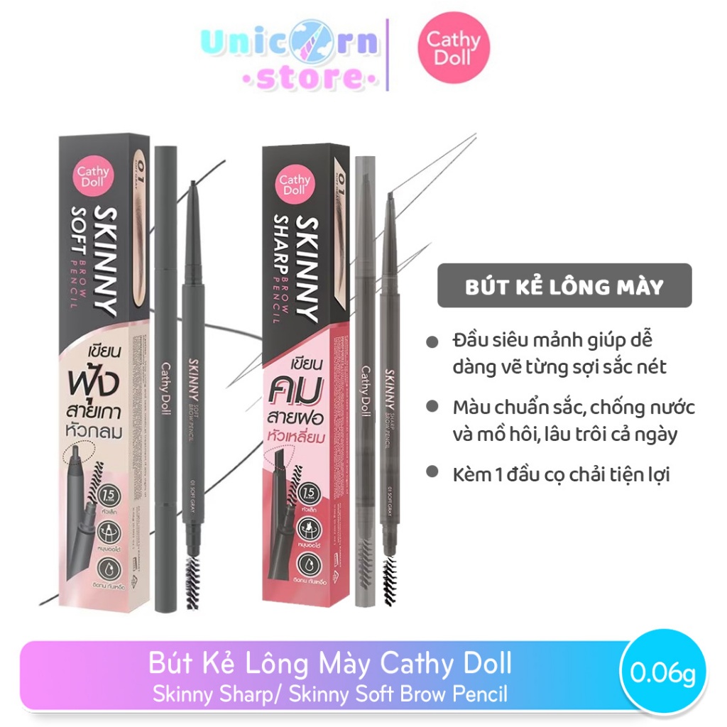 Chì Kẻ Mày Đầu Chì Siêu Mảnh 1.5mm Cathy Doll Skinny Brow Pencil 0.06g