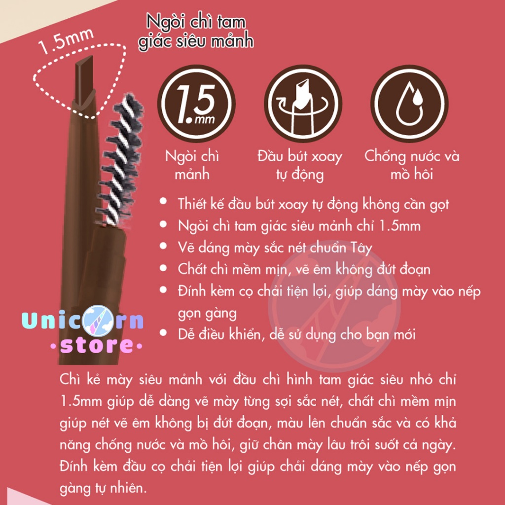 Chì Kẻ Mày Đầu Chì Siêu Mảnh 1.5mm Cathy Doll Skinny Brow Pencil 0.06g