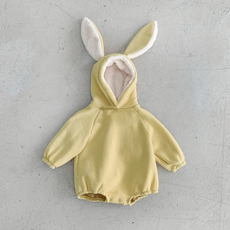 (Sẵn 80) Body suit chip lót lông tai thỏ hàng quảng châu cho bé trai - bé gái phong cách Hàn Quốc đáng yêu cho bé 5-13kg