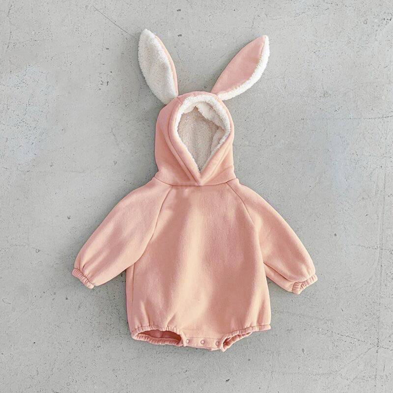 (Sẵn 80) Body suit chip lót lông tai thỏ hàng quảng châu cho bé trai - bé gái phong cách Hàn Quốc đáng yêu cho bé 5-13kg