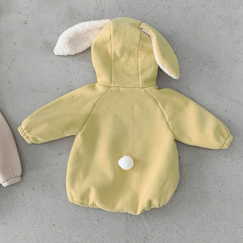 (Sẵn 80) Body suit chip lót lông tai thỏ hàng quảng châu cho bé trai - bé gái phong cách Hàn Quốc đáng yêu cho bé 5-13kg