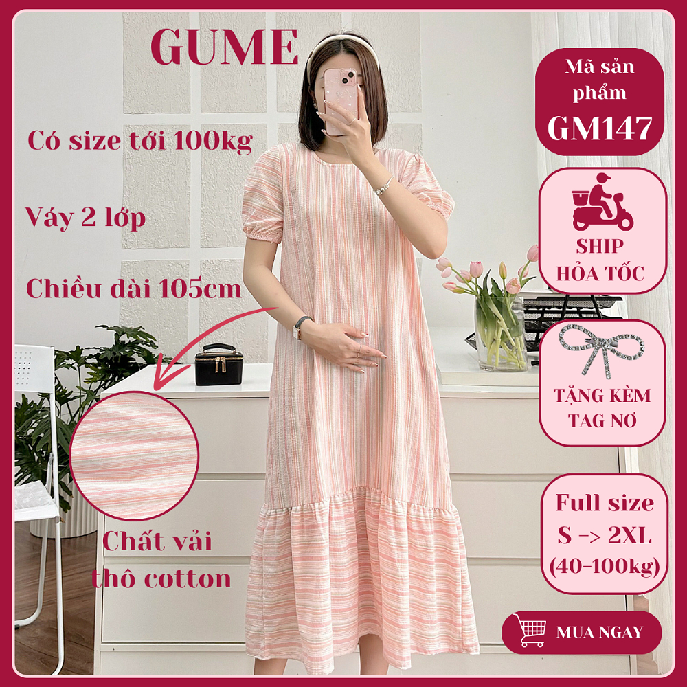 Váy Bầu mùa hè GUME full size 40-100kg, Đầm Bầu Công Sở dáng maxi dài ...