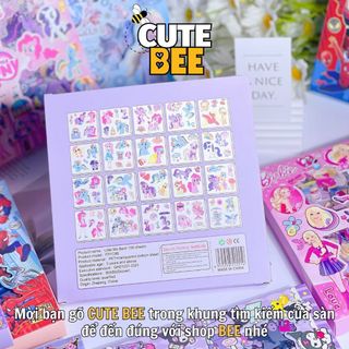 Hộp 100 tấm sticker MY LITTLE PONY cắt sẵn, dán chặt trên mọi bề mặt - Hình dán ngựa Pony nhiều chủ đề CUTE BEE