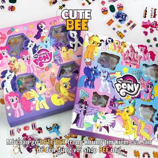 Hộp 100 tấm sticker MY LITTLE PONY cắt sẵn, dán chặt trên mọi bề mặt - Hình dán ngựa Pony nhiều chủ đề CUTE BEE
