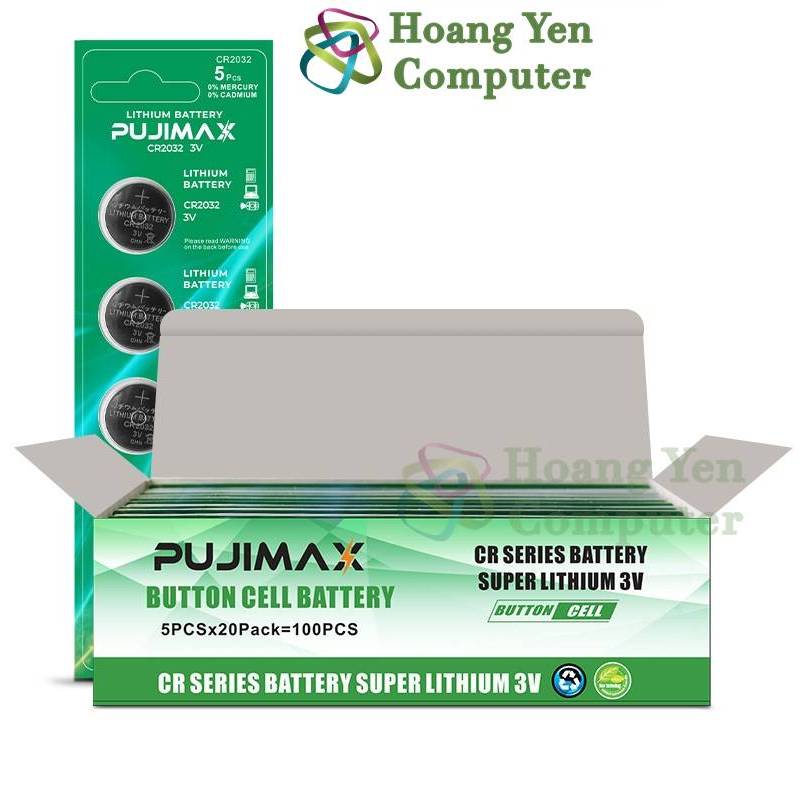 Pin CR 2032 3V Pujimax - Dùng cho PC, Smartkey Xe Máy, Máy Đo Đường Huyết, Đồ Chơi, Máy Ảnh (1 Viên) CR2032 - Hoàng Yến