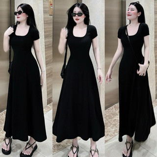 Đầm cổ vuông  hotrend siêu hot màu cực tôn da