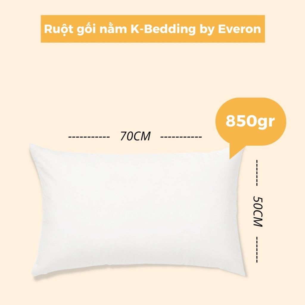 Ảnh Ruột Gối Nằm 50x70 cm (1 cái) thương hiệu K-Bedding By Everon - Gòn bi cao cấp, êm ái, bảo vệ giấc ngủ ngon 4