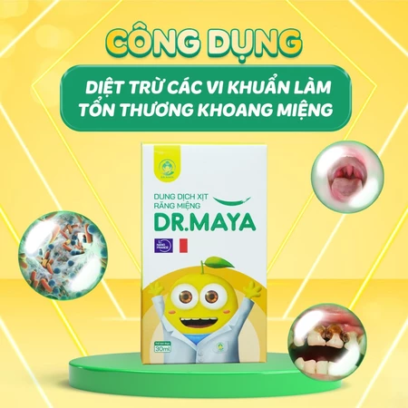 Xịt Răng Miệng Dr.Maya - Vệ Sinh khoang miệng, chống sâu răng, nấm lưỡi, lưỡi bản đồ từ sơ sinh - Chính hãng Drmaya