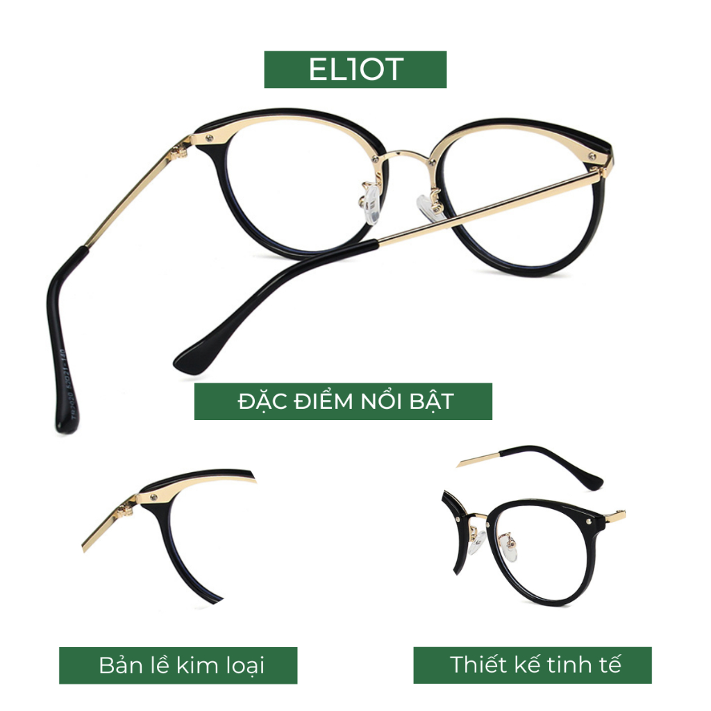 Gọng kính cận nữ ELIOT Eyewear chất liệu nhựa khung kim loại kiểu dáng thời trang 16702