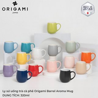 [ORIGAMI JAPAN] Volcano Ly sứ uống trà cà phê Origami Barrel Aroma Mug 320ml