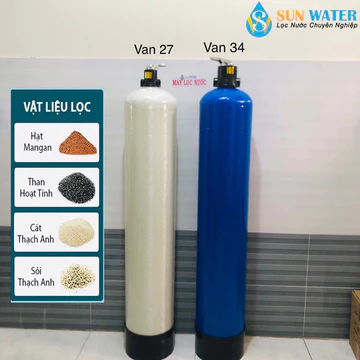 Cột lọc Composite 1054 full 7 Lớp vật liệu lọc nước đầu nguồn