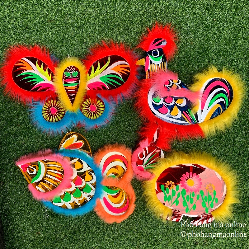 Đèn lồng trung thu giấy bóng kính hình các con vật trung thu, lễ Tết (có lông)