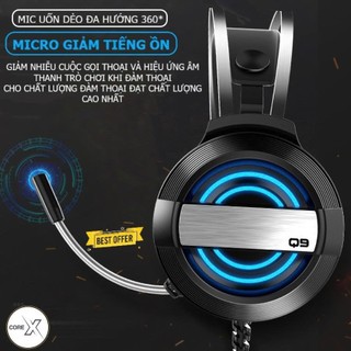 Tai nghe chụp tai máy tính GAMING CoreX G75 có đèn LED đổi màu, có mic đàm thoại, headphone chơi game trên laptop, PC..