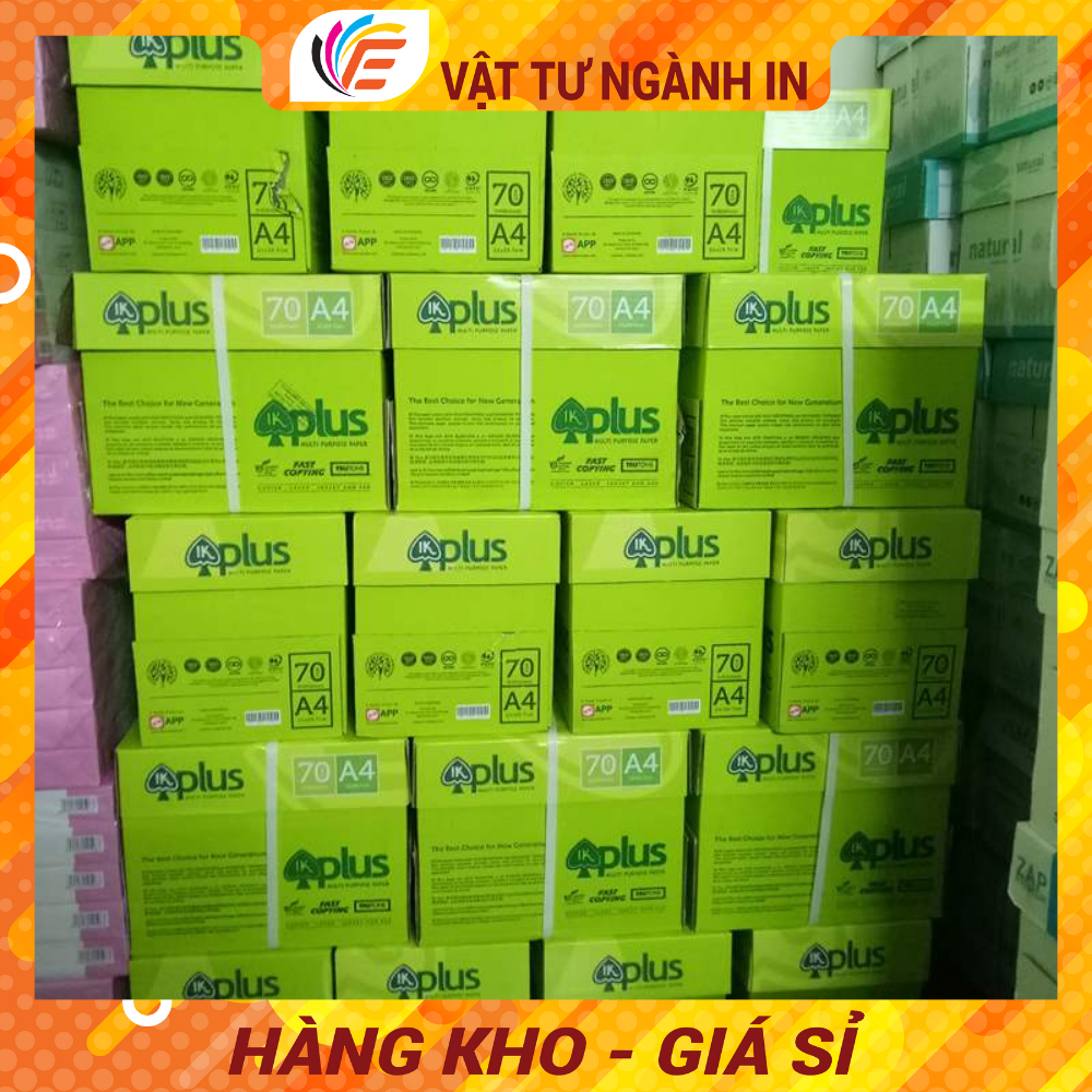 Giấy A4 A5 IK PLus A4 Dùng Trong Photo In Ấn Định lượng 70gsm - 80gs Ram 500 Tờ Mịn Trắng Không Kẹt Giấy