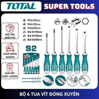ĐỒ NGHỀ TOTAL Bộ 6 tua vít đóng xuyên THGSS2606