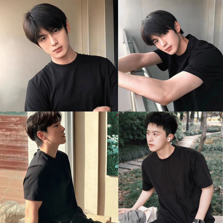 40-120KG Áo Thun Nam Nữ Đen BIGSIZE Cotton Trơn Tay Ngắn Sói-Wolf Thời Trang