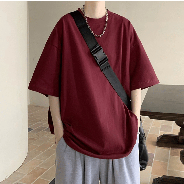 40-120KG Áo Thun Nam Nữ Đỏ Trầm BIGSIZE Áo Phông Cotton - MÃ 12