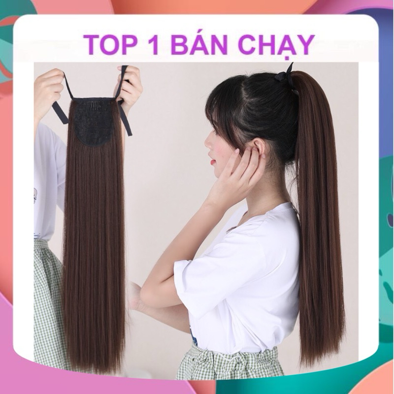 BUỘC TÓC GIẢ THẲNG/ TÓC GIẢ CỘT THẲNG DÀI 45,55,65,70CM TỰ NHIÊN DỄ SỬ DỤNG