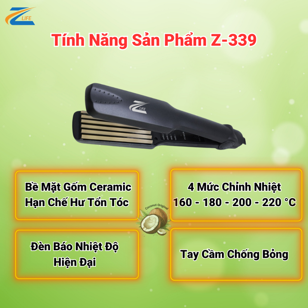 Máy Dập Phồng Chân Tóc Z339, Máy Dập Xù Bấm Tóc Chuẩn Hair Salon Giữ Nếp Cả Ngày