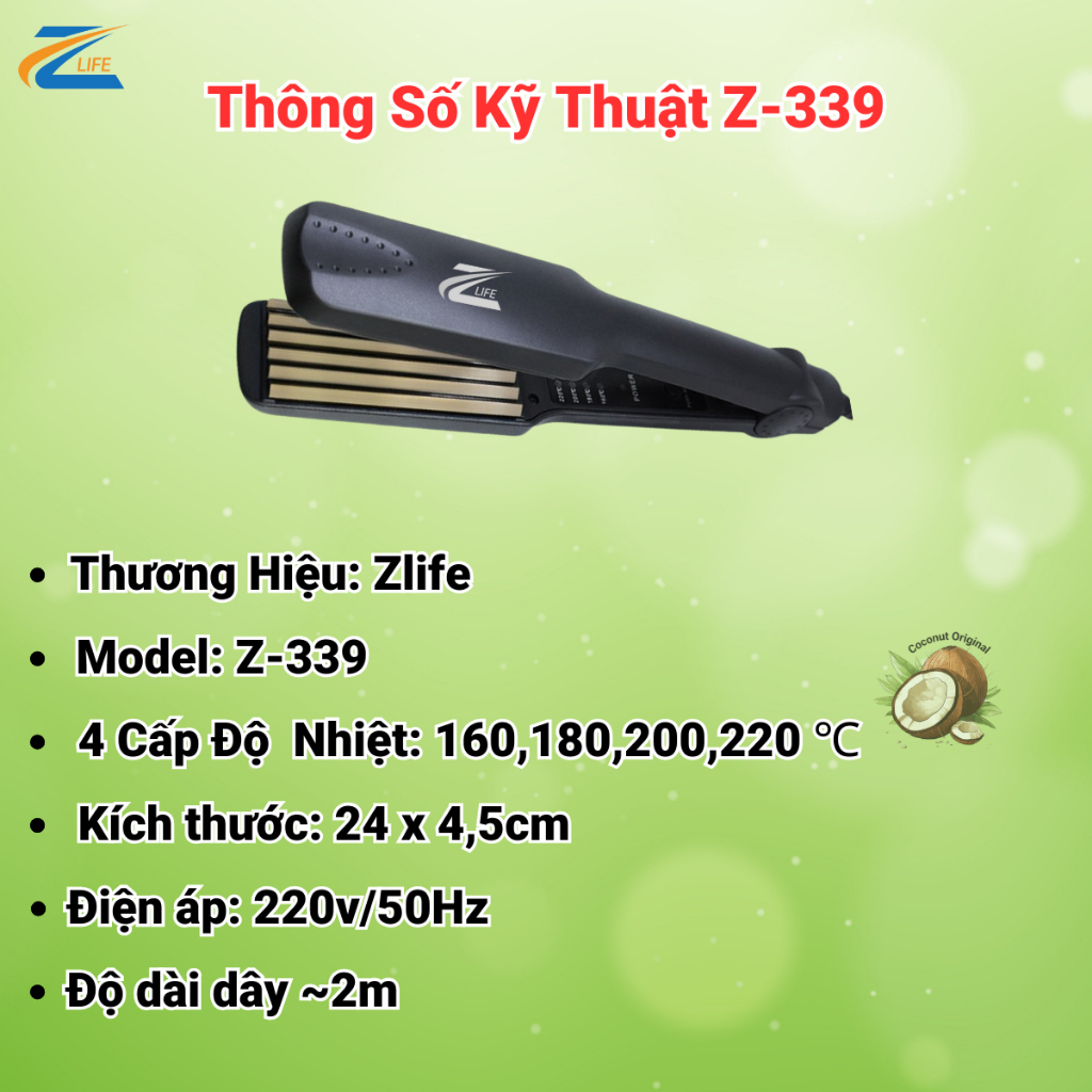 Máy Dập Phồng Chân Tóc Z339, Máy Dập Xù Bấm Tóc Chuẩn Hair Salon Giữ Nếp Cả Ngày