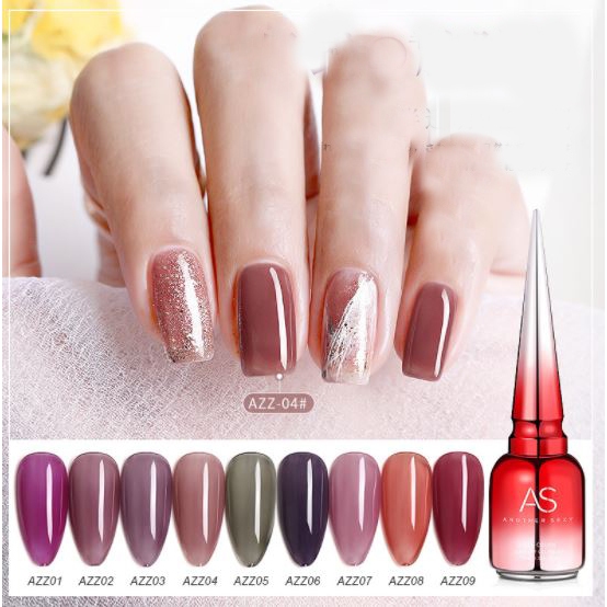 [Xả kho đổi bảng màu] SET Sơn gel AS mã AZZ mẫu chai đỏ nhọn 9 chai 15ml siêu HOT siêu xịn