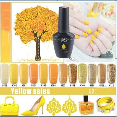 Sơn Gel móng tay AS vàng yellow Color HS