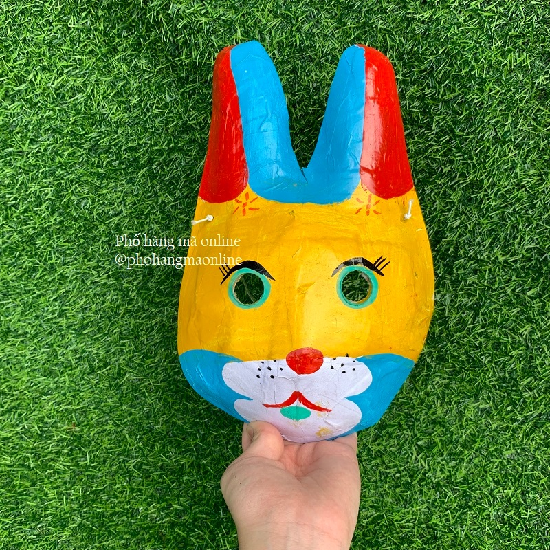Mặt nạ giấy bồi các con vật truyền thống cho bé trong dịp Trung Thu (đã sơn màu)