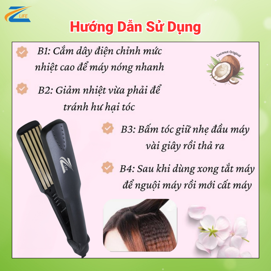 Máy Làm Phồng Chân Tóc Zlife Chính Hãng, Máy Dập Tóc Kẹp Xù Z-339 Tạo Kiểu Dễ Dàng Tại Nhà
