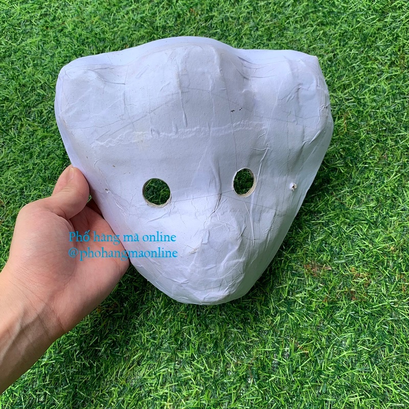 Mặt nạ giấy bồi trắng cho bé tự tô màu hình con vật dân gian dịp lễ Trung Thu