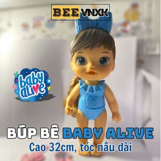 Búp bê tạo kiểu tóc Baby Alive Sudsy cao 32cm, tóc nâu dài - Đồ chơi BEE VNXK xuất dư không phụ kiện cho bé từ 3 tuổi