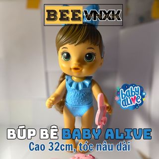 Búp bê tạo kiểu tóc Baby Alive Sudsy cao 32cm, tóc nâu dài - Đồ chơi BEE VNXK xuất dư không phụ kiện cho bé từ 3 tuổi