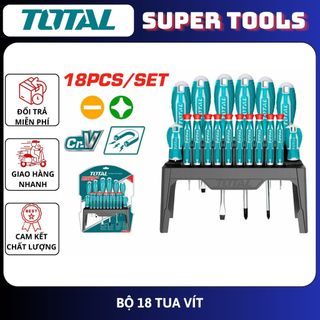 ĐỒ NGHỀ TOTAL Bộ 18 tua vít THT250618 <HÀNG CHÍNH HÃNG>