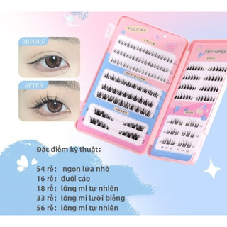 [VEECCI] LÔNG MI GIẢ VEECCI CỤM ĐƠN PHÂN ĐOẠN TỰ DÍNH 3 HÀNG 10mm-12mm