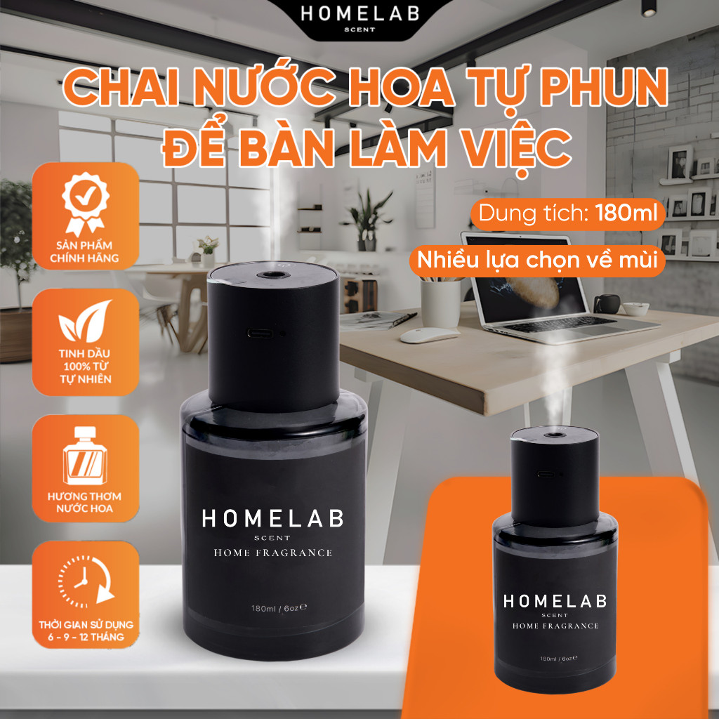 Ảnh Chai nước hoa phòng phun tự động để bàn làm việc, bàn phòng khách & trong xe ôtô - Các mùi nước hoa niche - AI Automatic 2