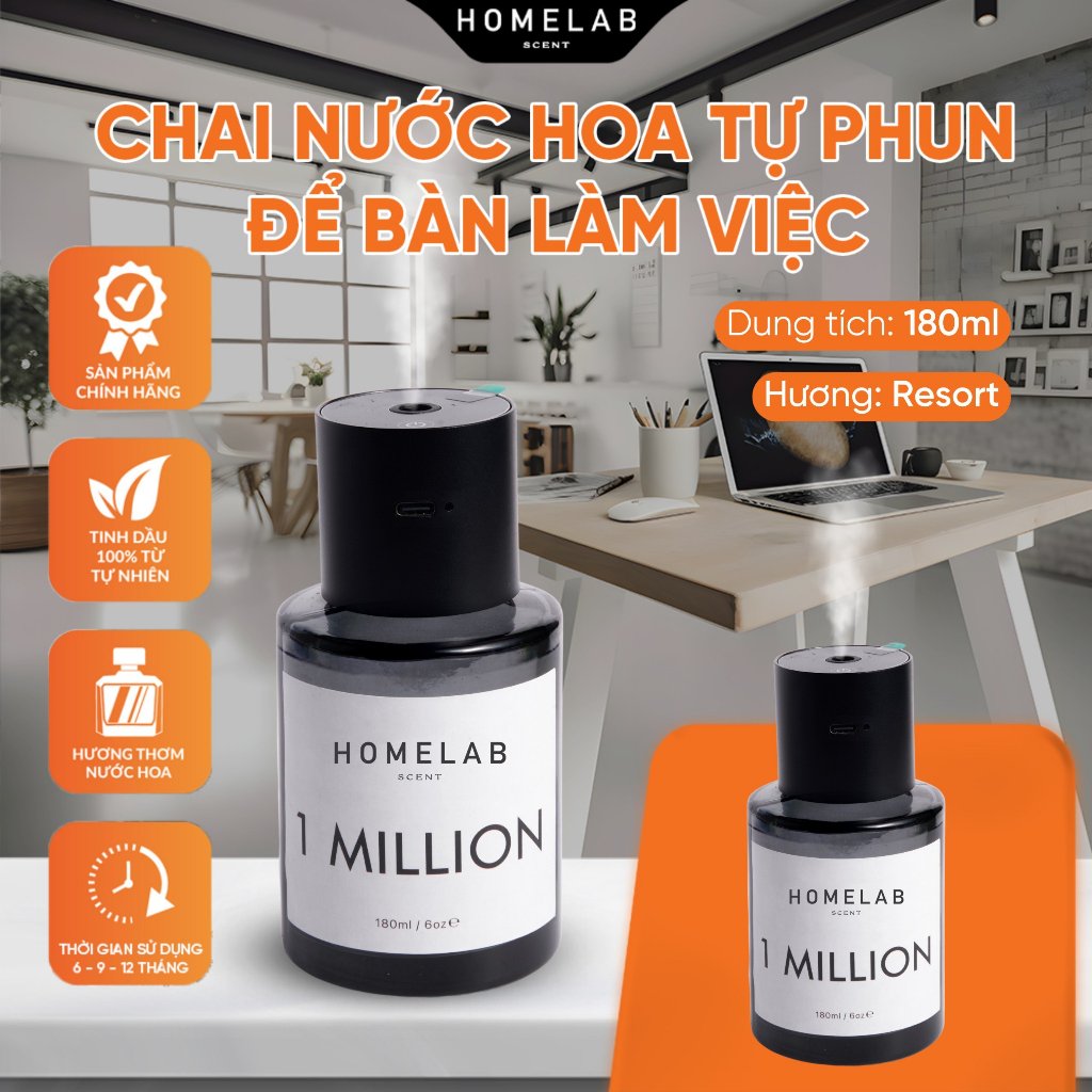 Ảnh Chai nước hoa phòng phun tự động để bàn làm việc, bàn phòng khách & trong xe ôtô - Các mùi nước hoa niche - AI Automatic 3